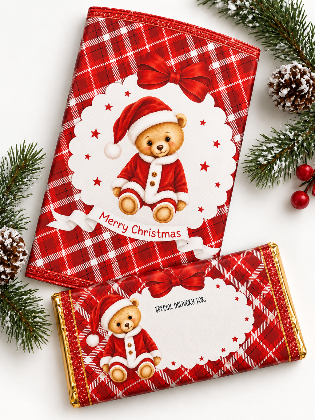 Christmas Bear Wrappers - Digital Download