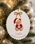 Sitting Bear Female - Woodform Scallop UV DTF Transfer
