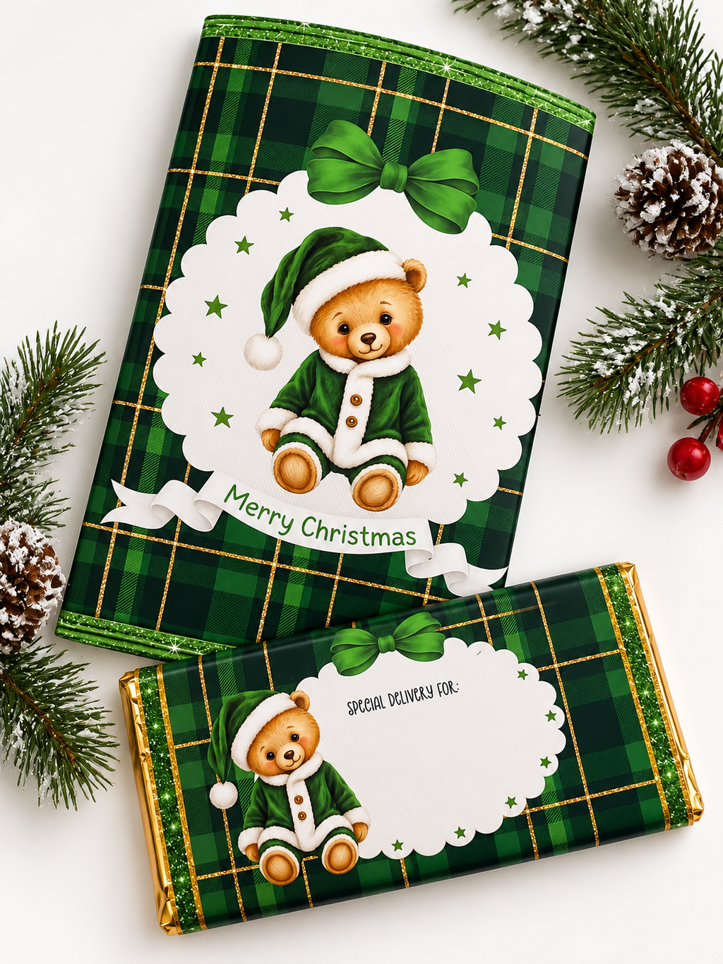 Christmas Bear Wrappers - Digital Download