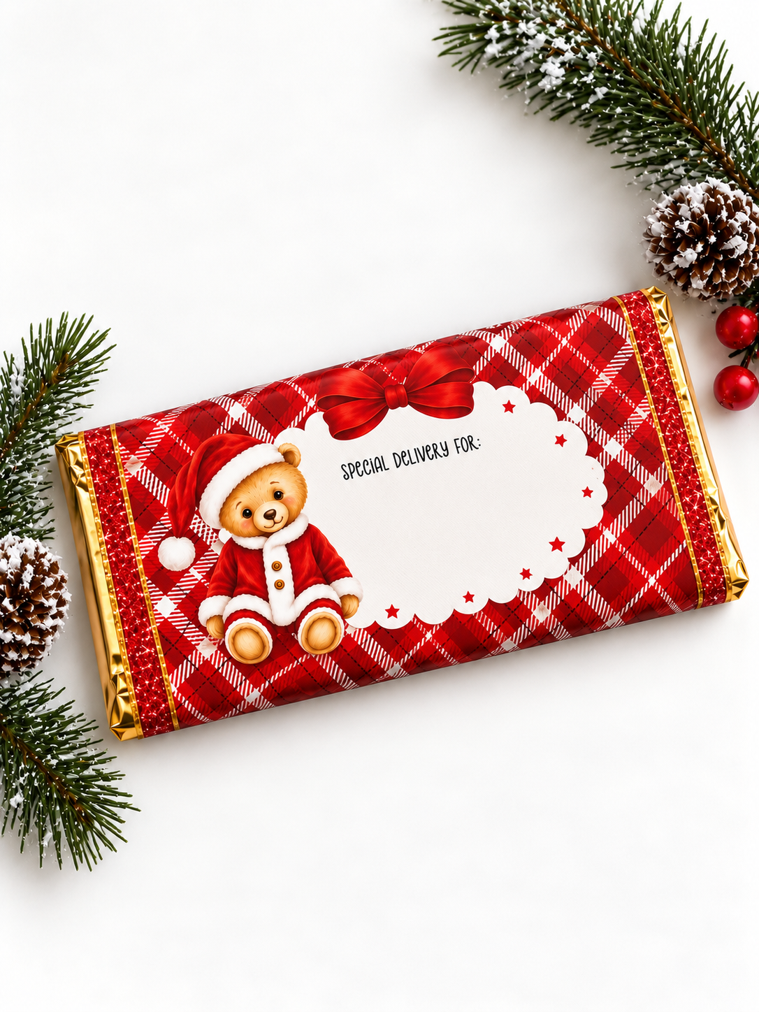 Christmas Bear Galaxy Wrapper - Red