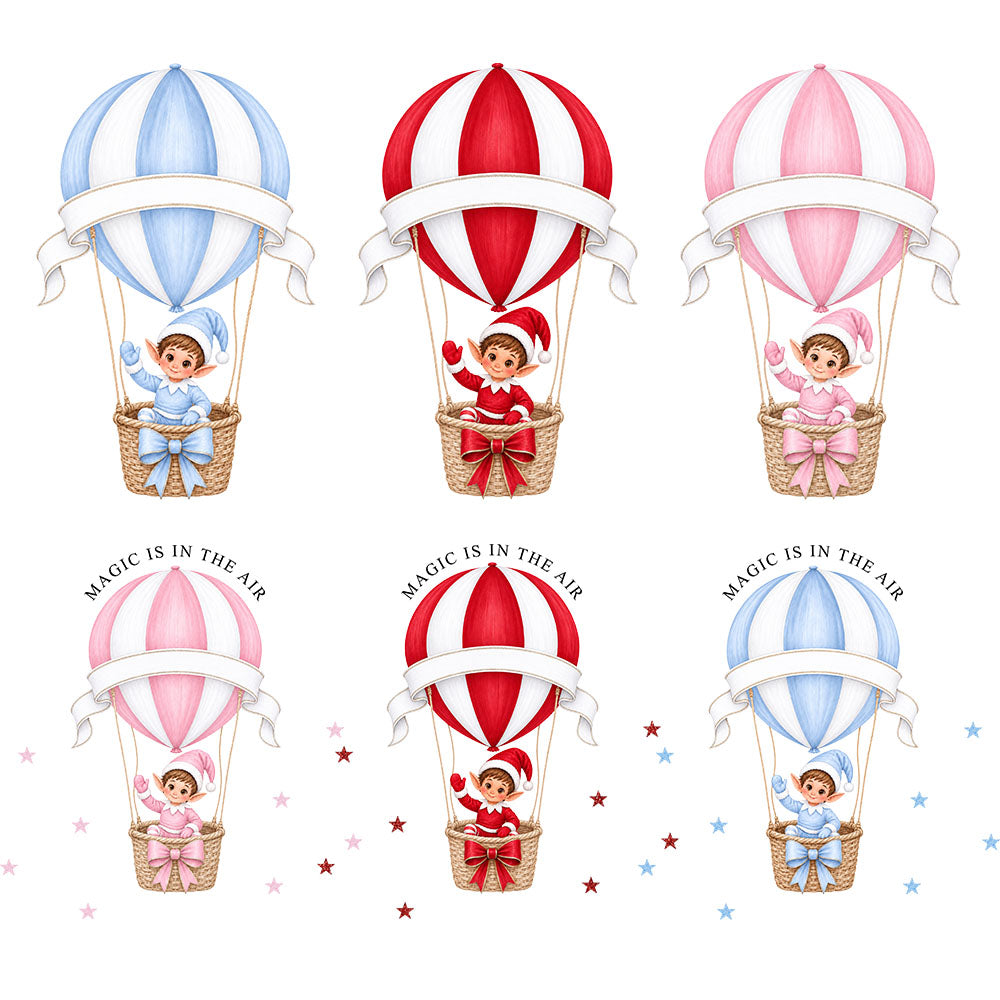 Hot Air Balloon Elf - Digital Download
